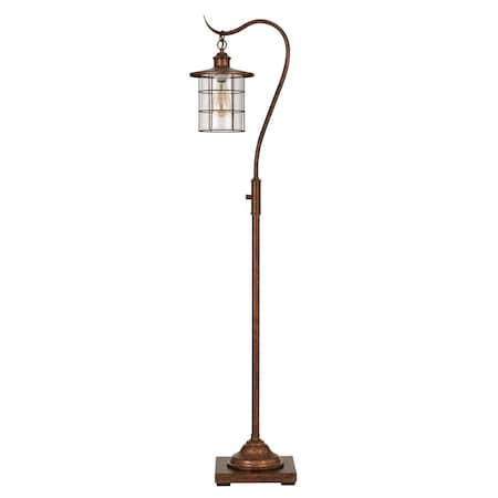 Vividlighting 59.5 x 13.5 x 8.5 in. Metal Downbridge Design Floor Lamp with Caged Shade, Rustic Bronze VI2809153